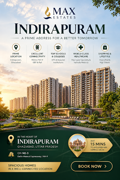 Max Estates Indirapuram location along NH-9, Indirapuram, Ghaziabad